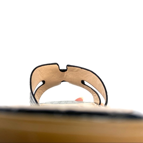 CYBER SALE! HELEN Black Crocodile H Sandals - Picture 2 of 3